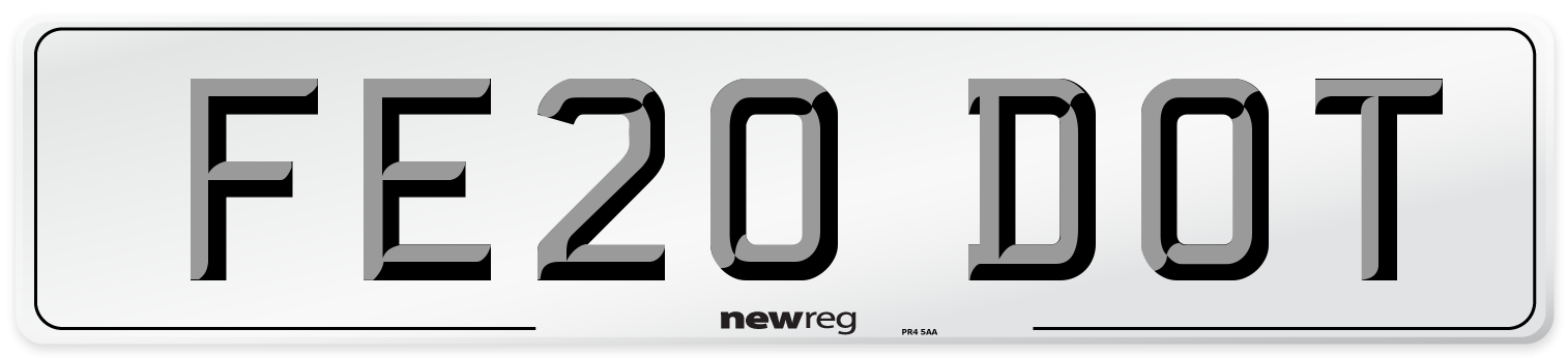 FE20 DOT Number Plate from New Reg
